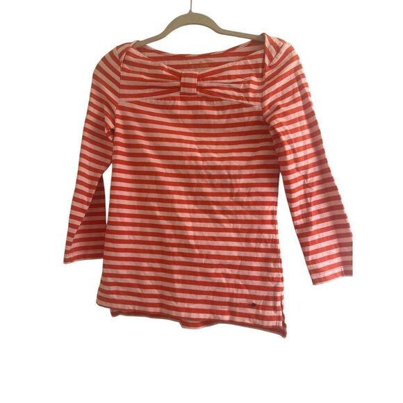 ✨Kate Spade Wheaton Red & Pink Striped Bow Sz Small Top✨ - Picture 6 of 9